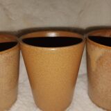 Tasses à café en grès irisées vintage