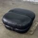 Okay armchair by Adriano Piazzesi in black leather with ottoman