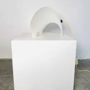 Frosted Glass 'Coque' Table Lamp By Elio Martinelli For Martinelli Luce, Italy, 1970S