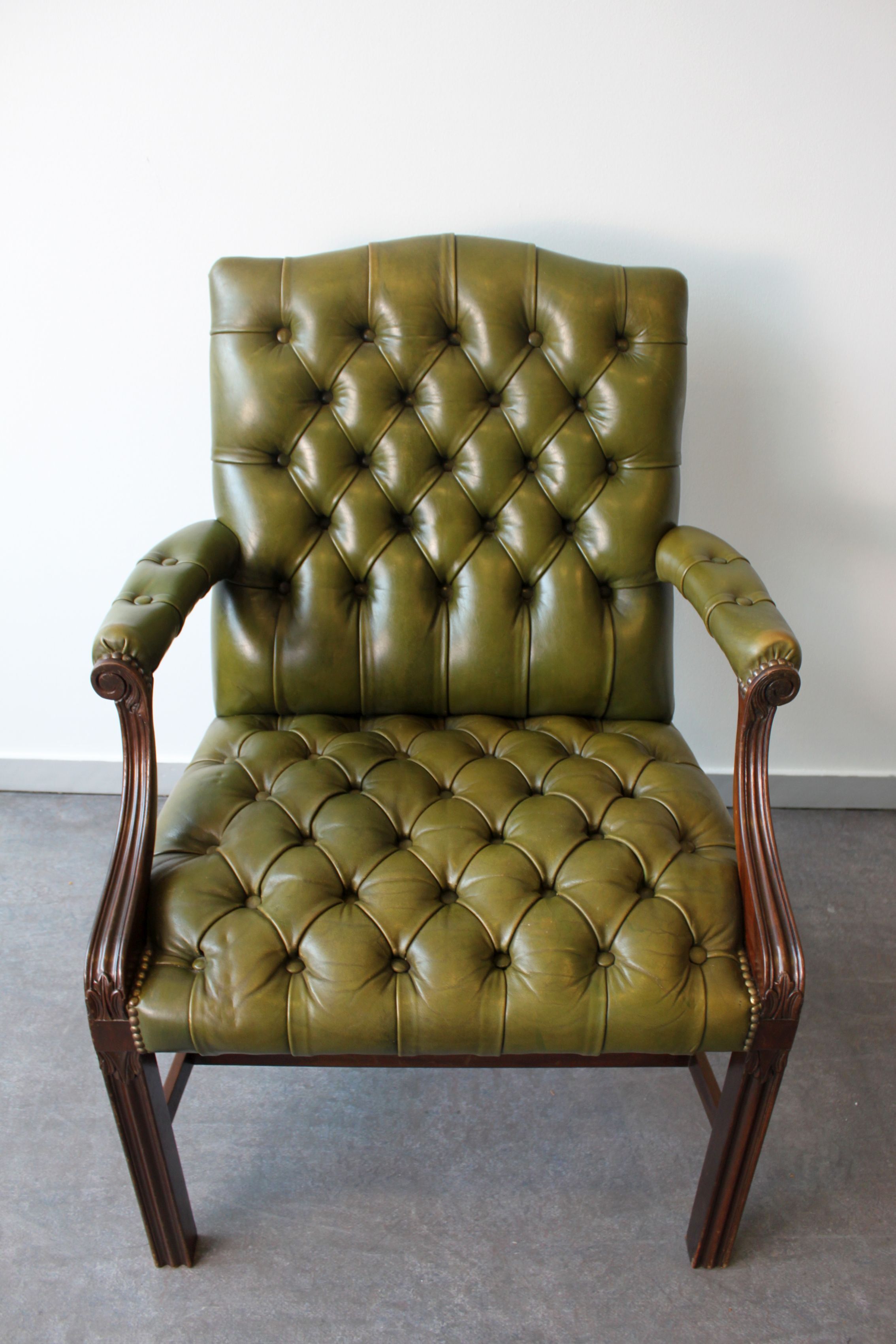Chesterfield Gainsborough armchair, George III style.