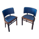 Set of Art Deco Curved Back Side Chairs, France, 1930s