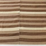 10x13 Dark Brown & Beige Vintage Kilim Rug, 311x394Cm