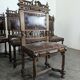 8 Renaissance-style chairs in solid walnut