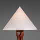 Organic form sculptural teak table lamp