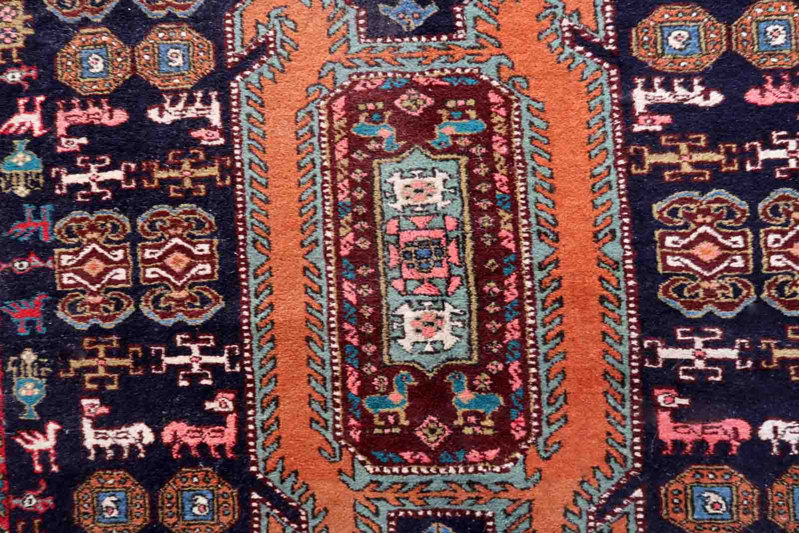 Vintage Armenian carpet Yerevan handmade 169cm x 269cm 1960s