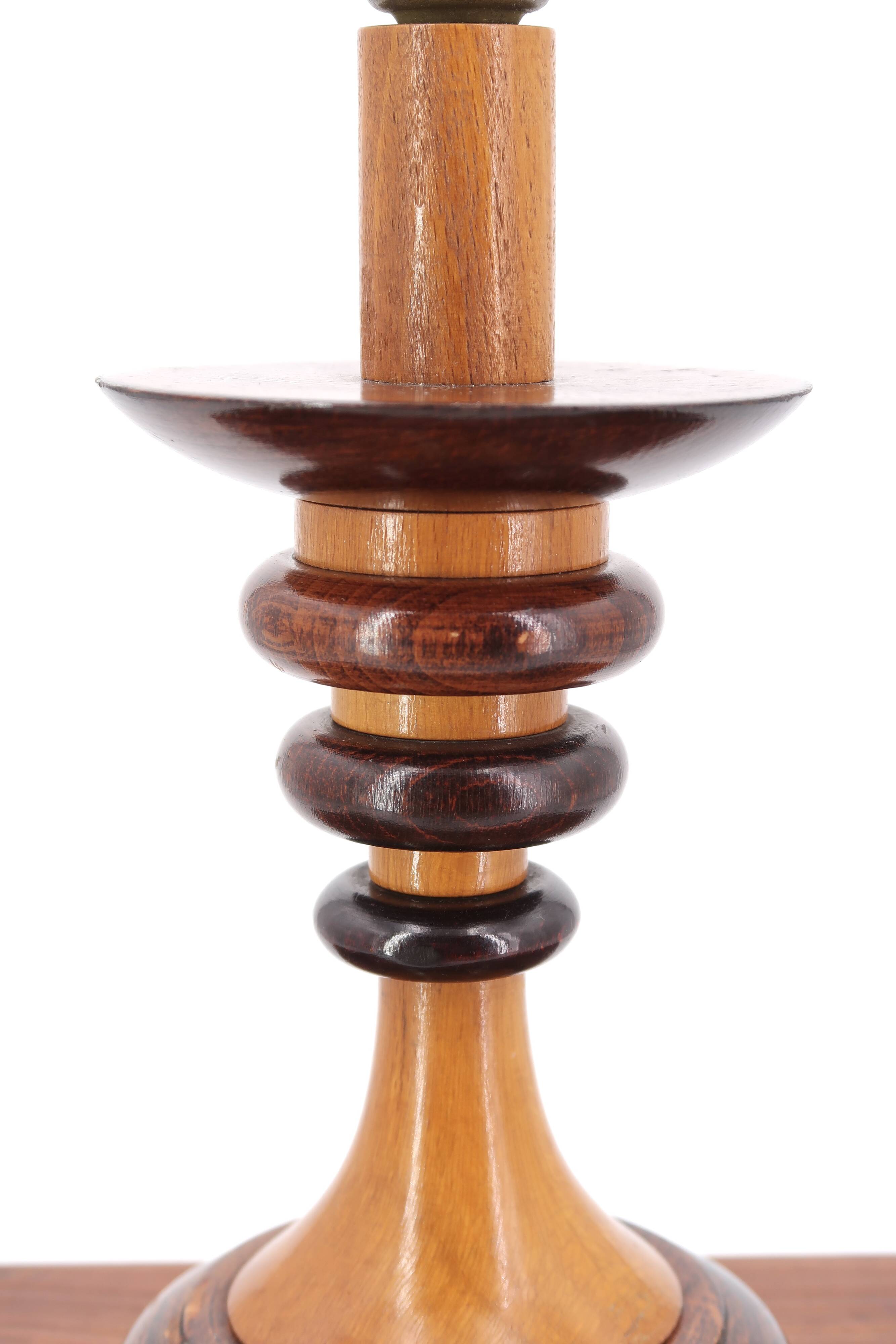 Totem wooden lamp, 70s