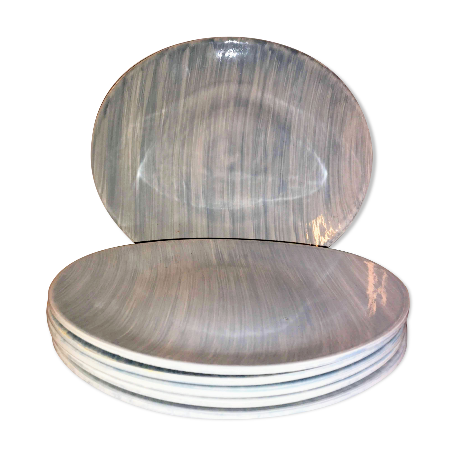 Service oval plates Porcelain de Salins-les-Bains