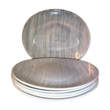 Service oval plates Porcelain de Salins-les-Bains