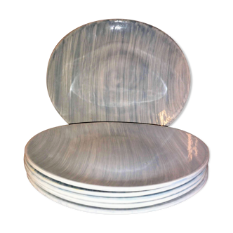 Service oval plates Porcelain de Salins-les-Bains