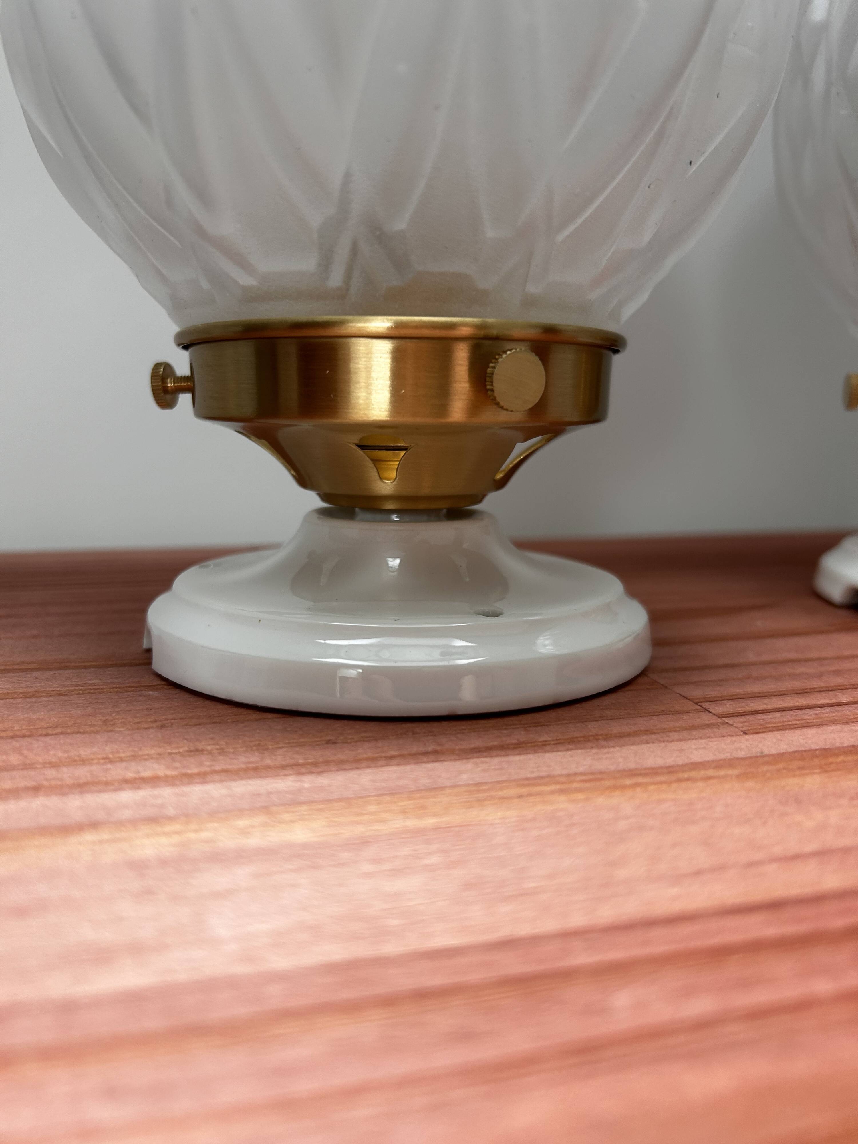 Pair of Art Deco globe wall lights