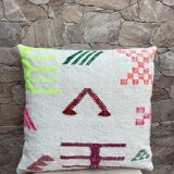 Handmade Berber wool cushion: Moroccan Kilim cushion (45x45cm)