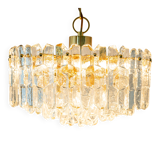 1 of 3 Palazzo chandelier in gilded brass and Murano glass, Kalmar, Austria, 1970s