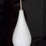 Frosted opaline drop pendant 1960