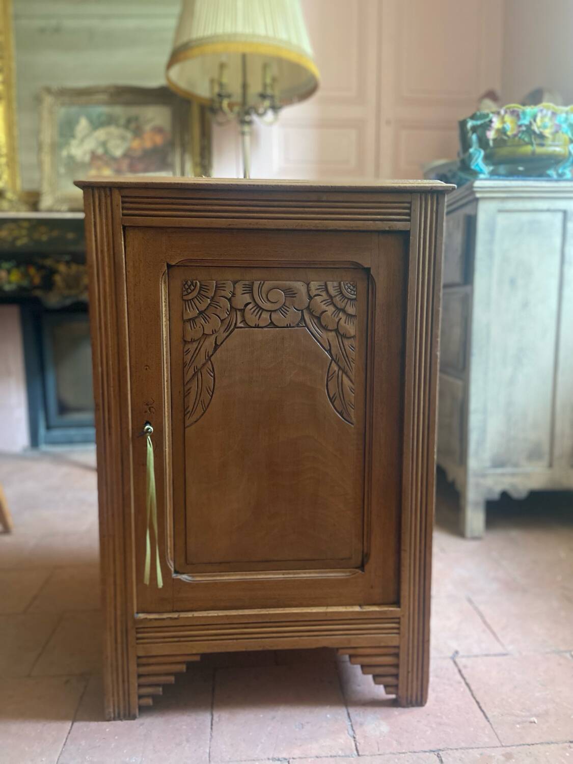 Antique Art Deco walnut sideboard