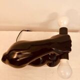 Vintage ceramic dumbbell lamp by JC Peiré