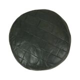 Vintage Round Pouf Patchwork Patchwork Faux Leather 49cm