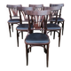 Set of 6 vintage black leatherette bistro chairs
