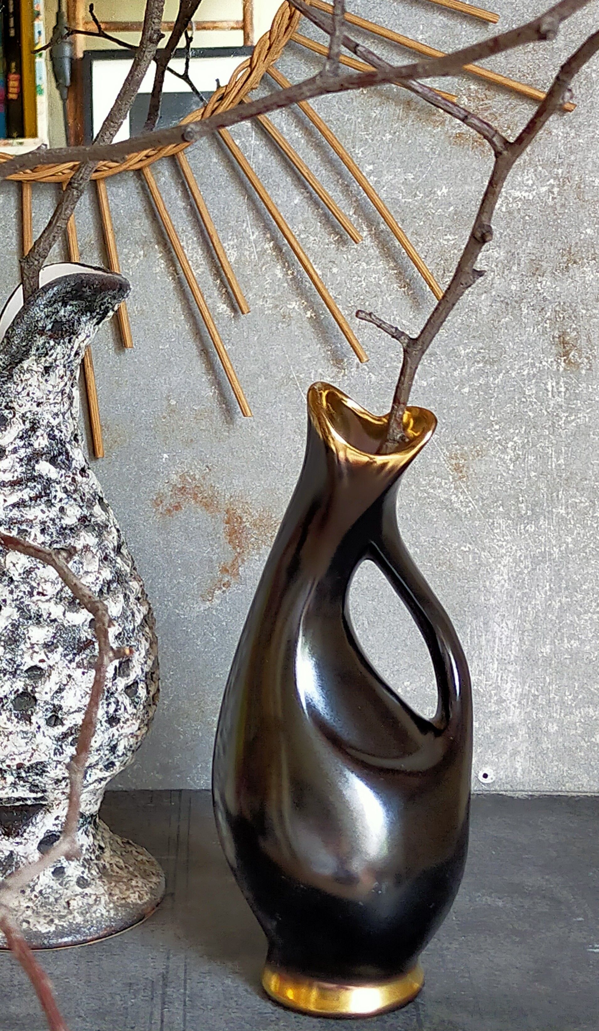 Soliflore vintage ceramic freeform