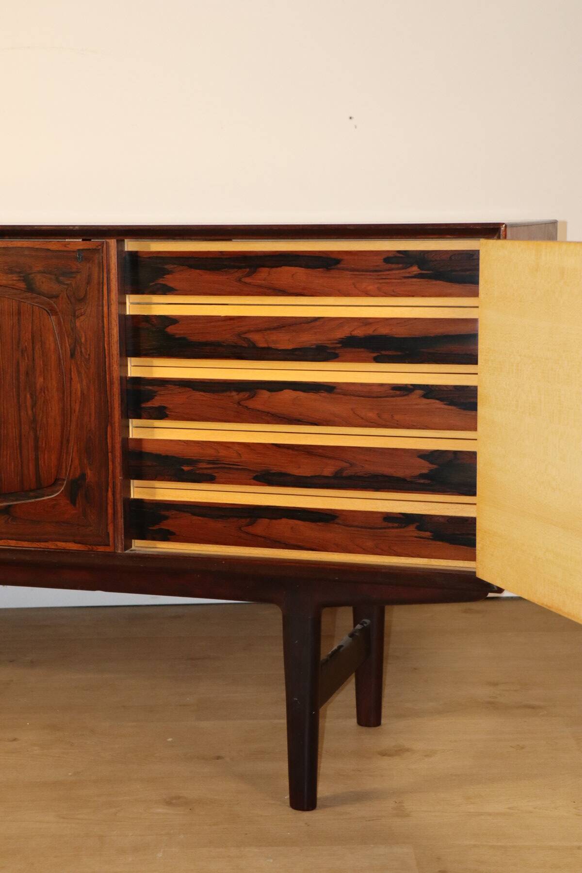 Scandinavian enfilade in rosewood by Fredrik Kayser, 1960