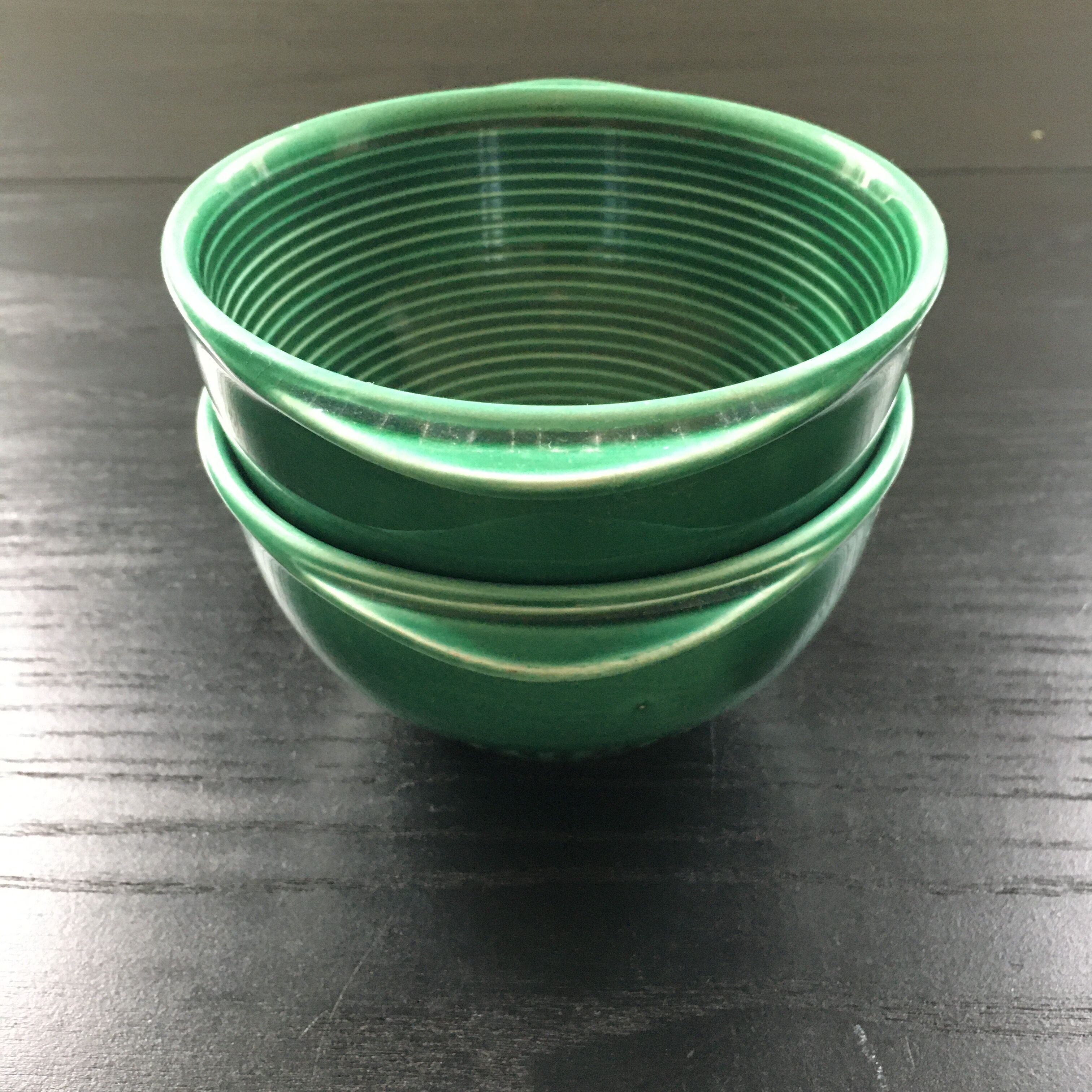 Lot 2 bowls emerald green