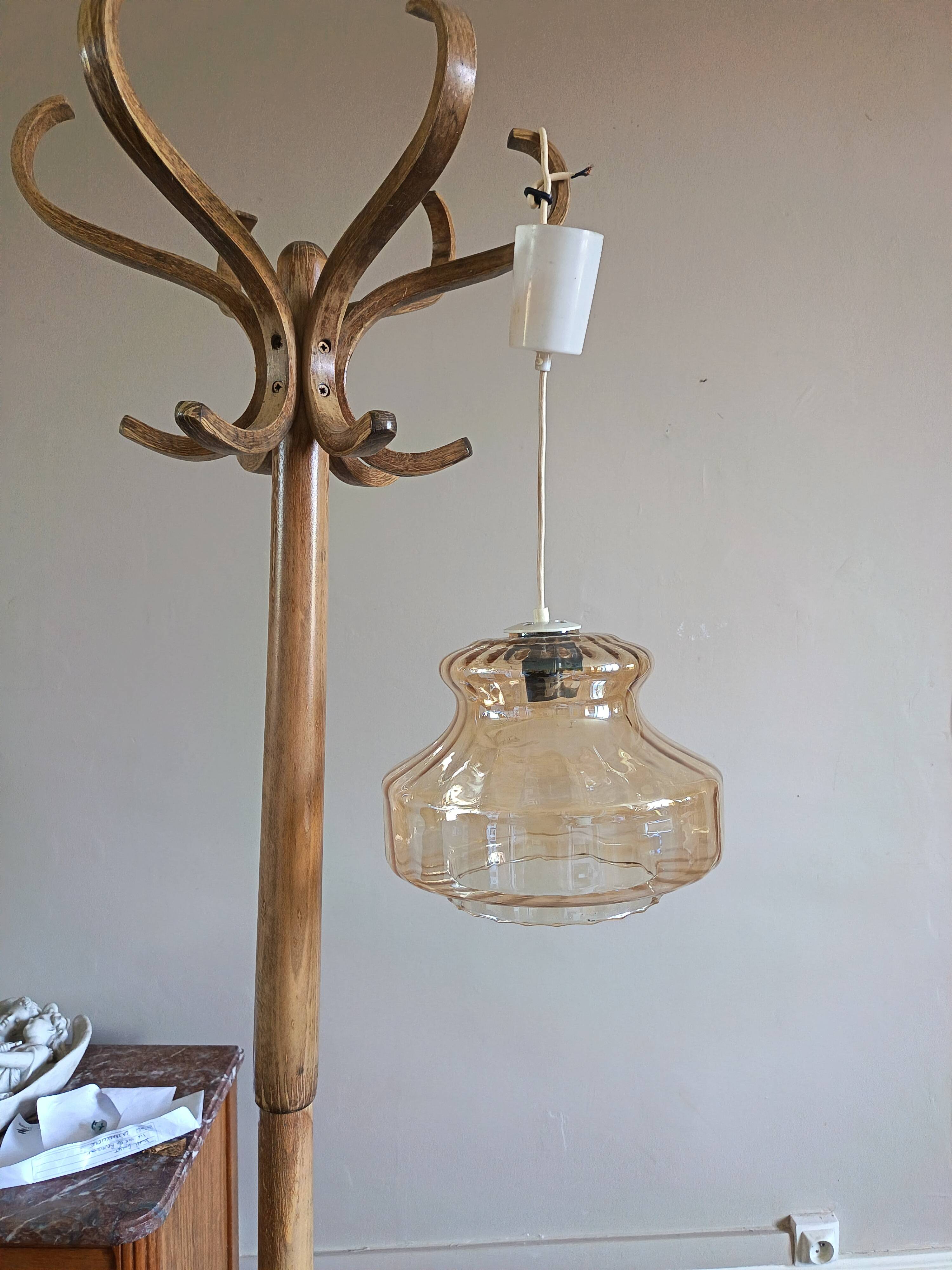 Suspension en verre années 70