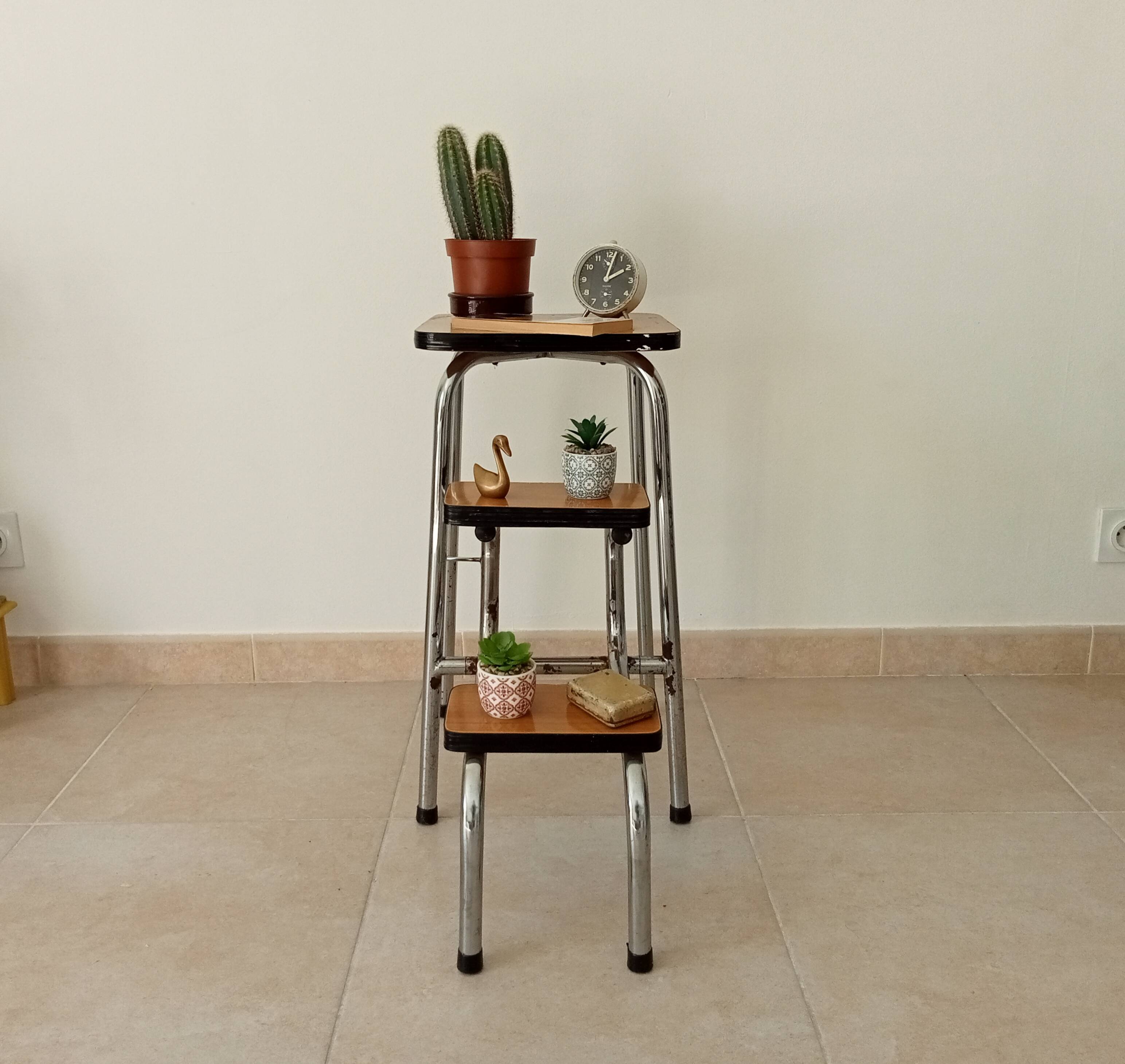 Vintage formica stepladder stool from the 70s/80s