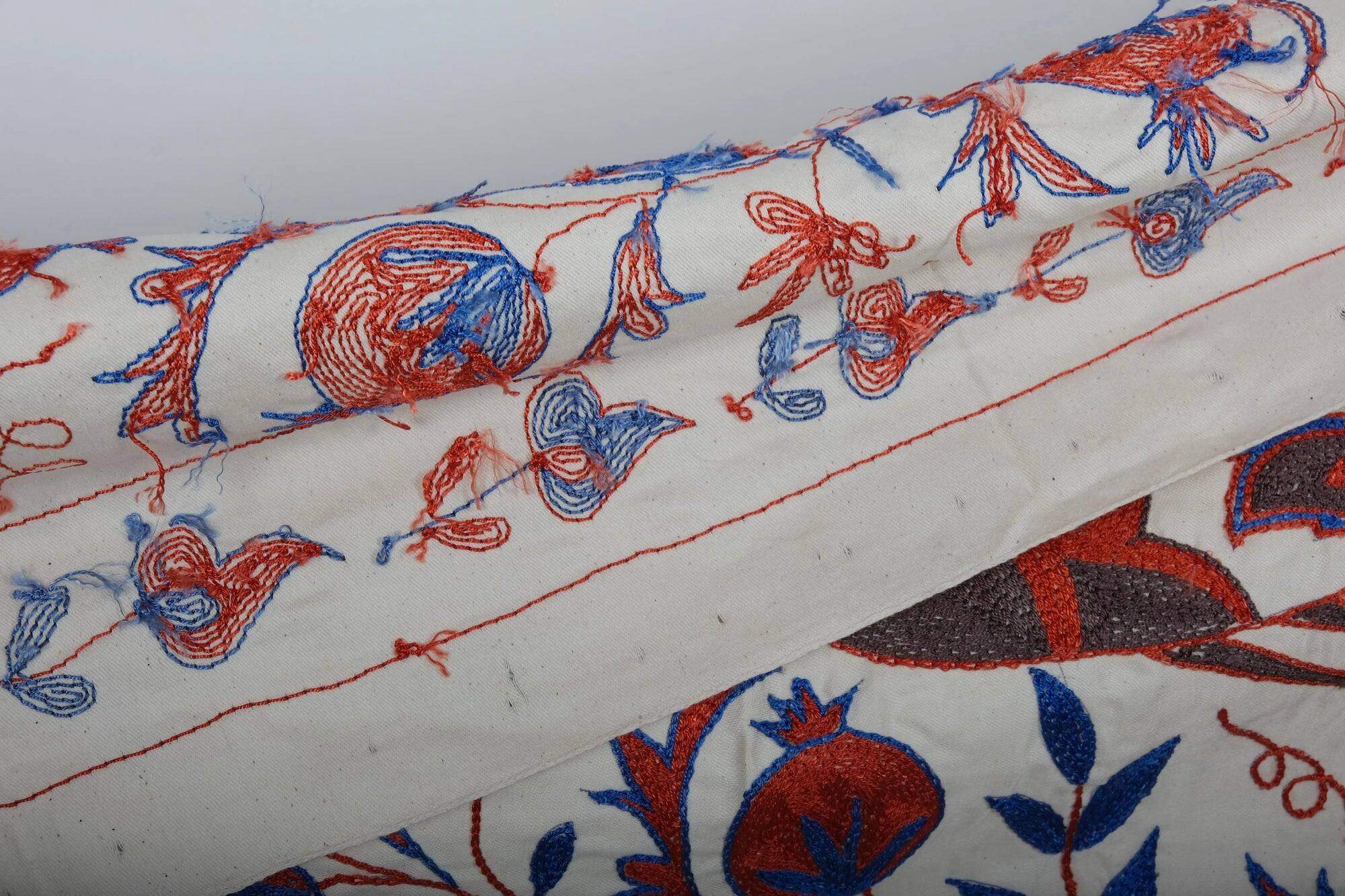Vintage hand-embroidered tribal tapestry 109x186 cm