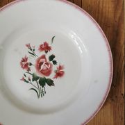 Plat vintage Digoin bouquet fleuri