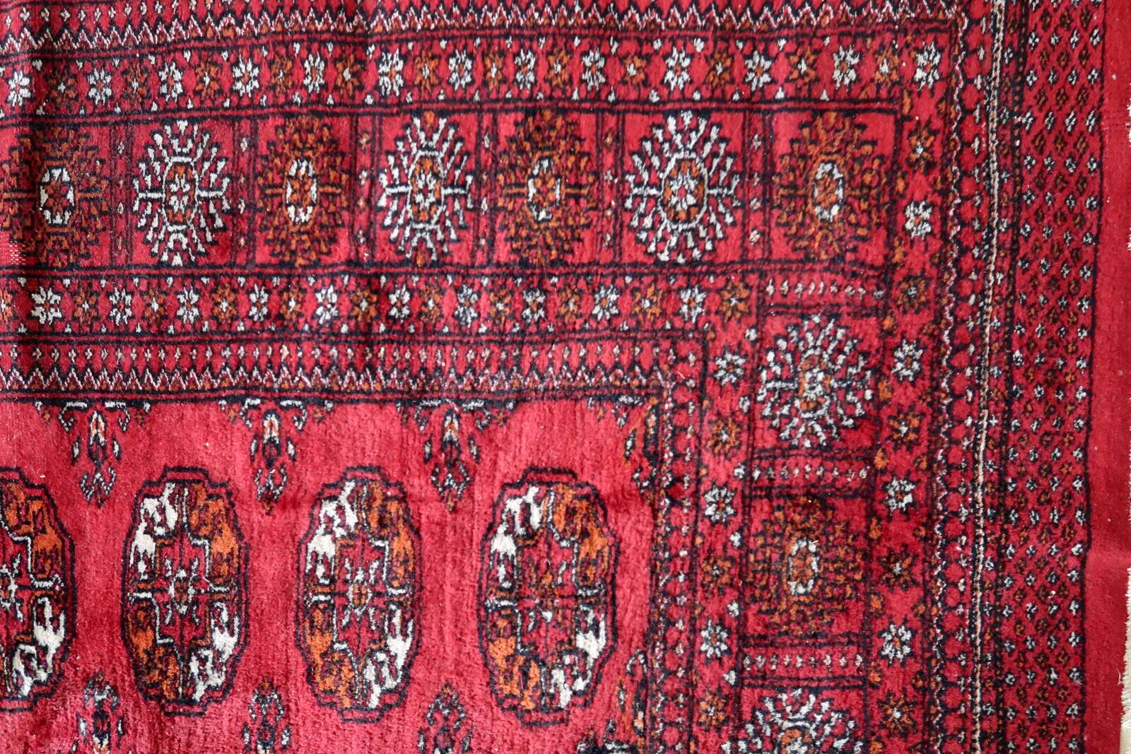 Handmade vintage Turkmen Ersari rug 129cm x 196cm 1960s