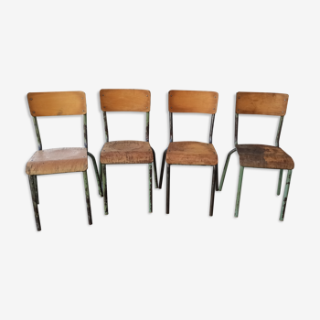 Lot de chaises de type Mullca