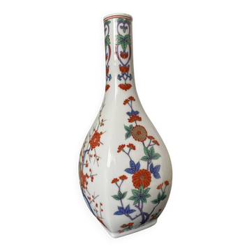 Vintage Japanese Arita porcelain vase – floral decoration H25cm