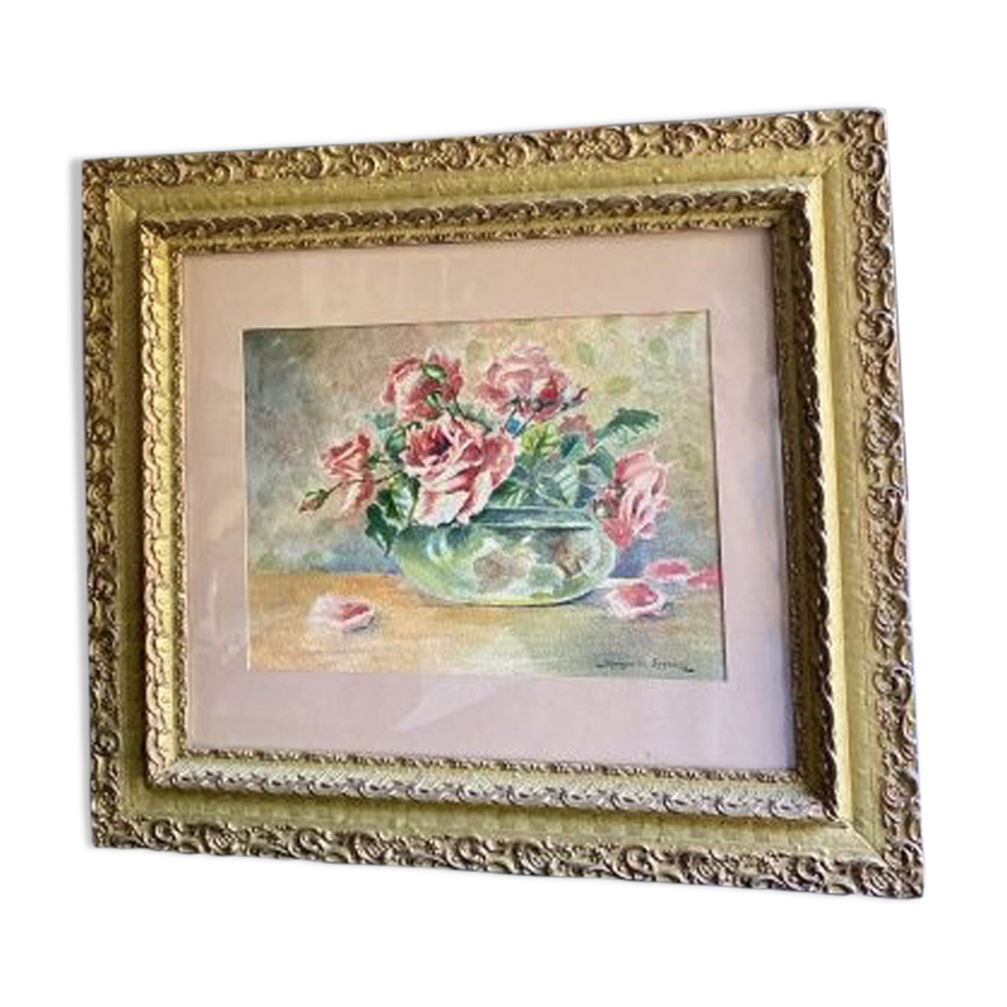 Watercolor bouquet of roses