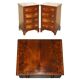 Paire de commodes françaises en bois dur flammé poli