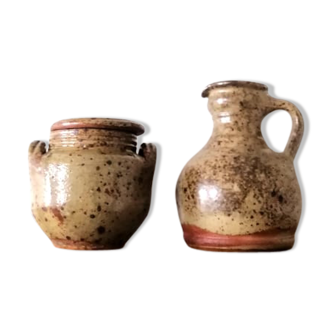 Vintage pyrity stoneware pots