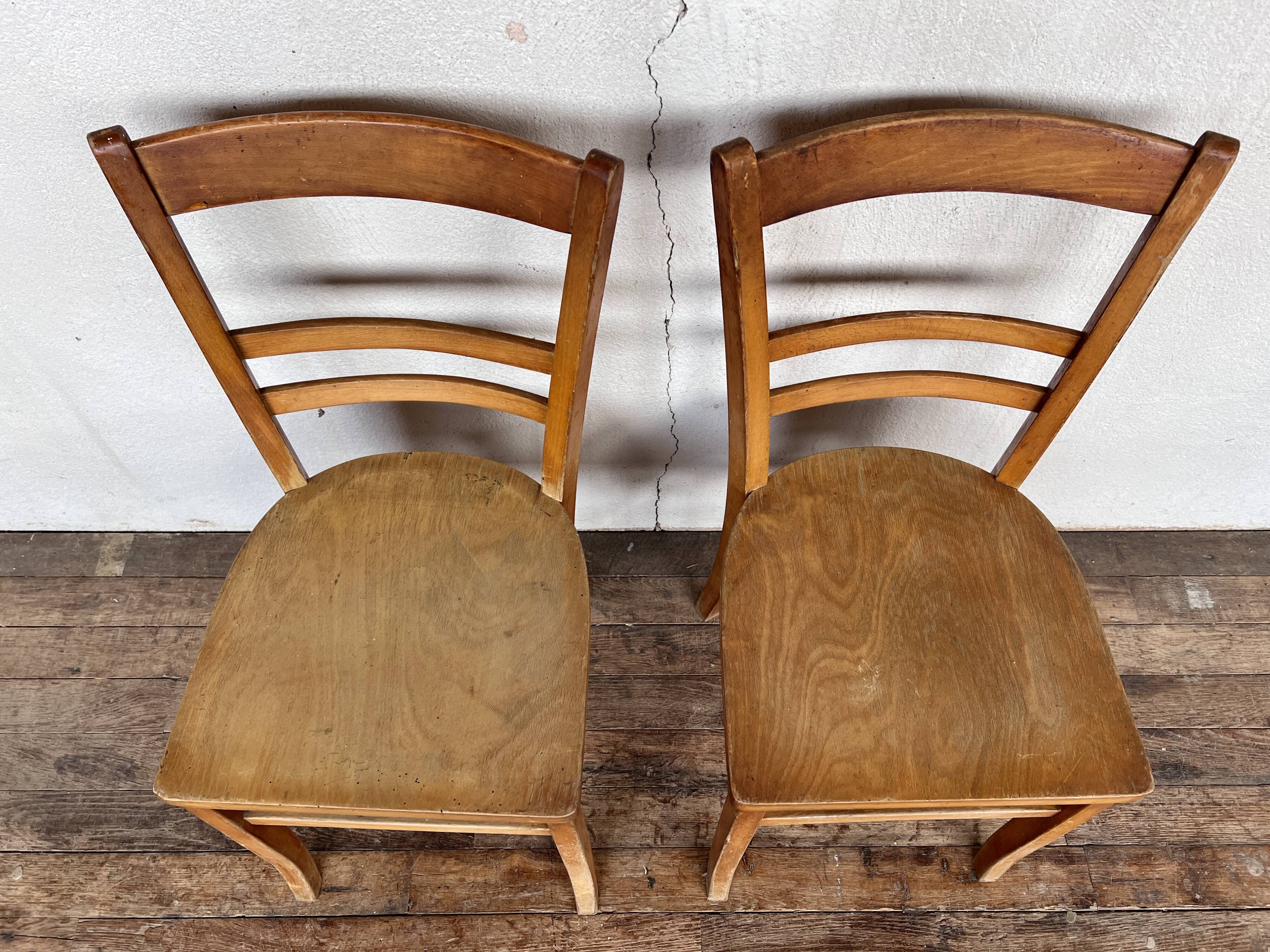 Pair of parisian wooden bistro chairs