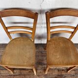 Pair of parisian wooden bistro chairs