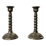 Pair of vintage twisted candlesticks