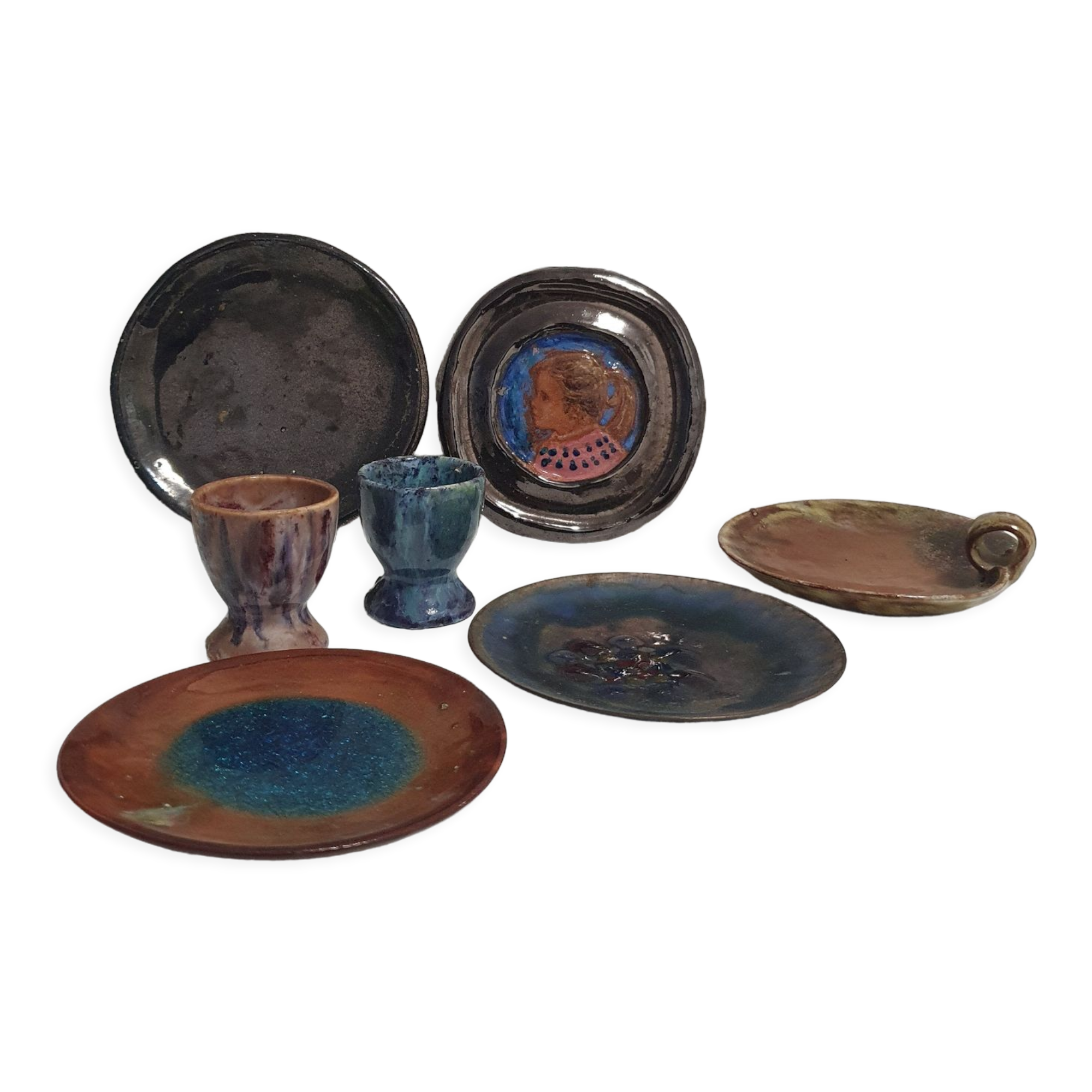 Ceramic lot signed Alice Colonieu