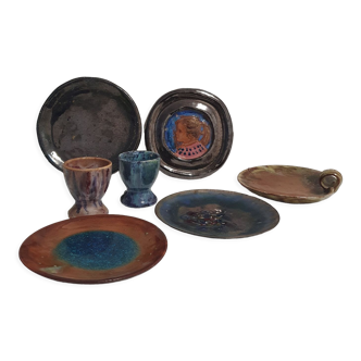 Ceramic lot signed Alice Colonieu