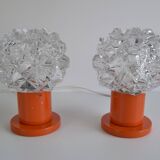 Paire de lampes de table ou murales du milieu du siècle/ Kamenický Šenov, 1970, 's