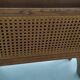 Side table, wooden magazine rack with caning.