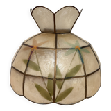 Mother-of-pearl lampshade for suspension