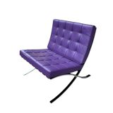 Purple lounge chair Barcelona by Mies van der Rohe for Knoll