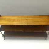 Rectangular Durmast Etagere / Console Tabe with Two Shelves, Italy