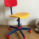 Wheeled office chair for children by ikea, "memphis style", 90s