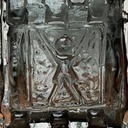 Brutalist bubble glass block vase by Josef Schott for Smålandshyttan, mid-century, 1960s.