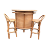 Rattan/bamboo bar and stools