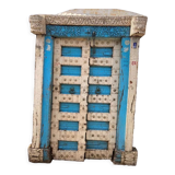 Old Indian door in old teak, piece and patina of origin