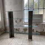 Roche Bobois stone and glass sculpture shelf 1970s