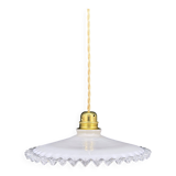 Pendant light in serrated opaline glass